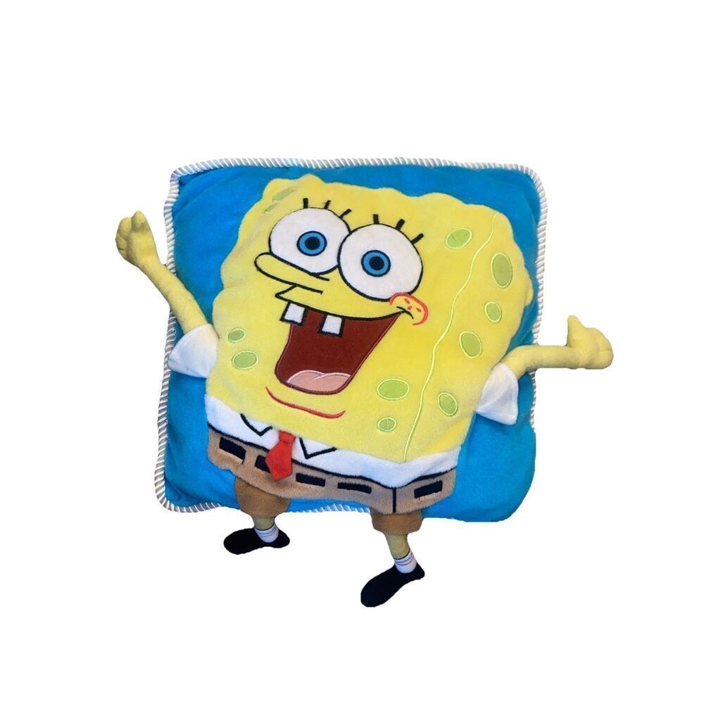 SpongeBob SquarePants Vintage 3D Pillow Plush 2001 Viacom Amrs & Legs 14x16"
